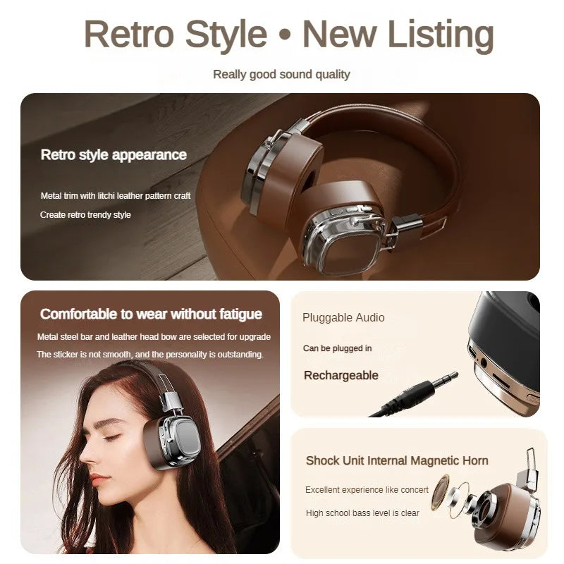 CR-8 Classic Wireless Retro Headphones