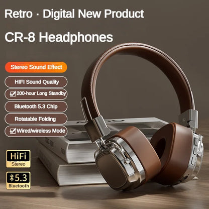 CR-8 Classic Wireless Retro Headphones